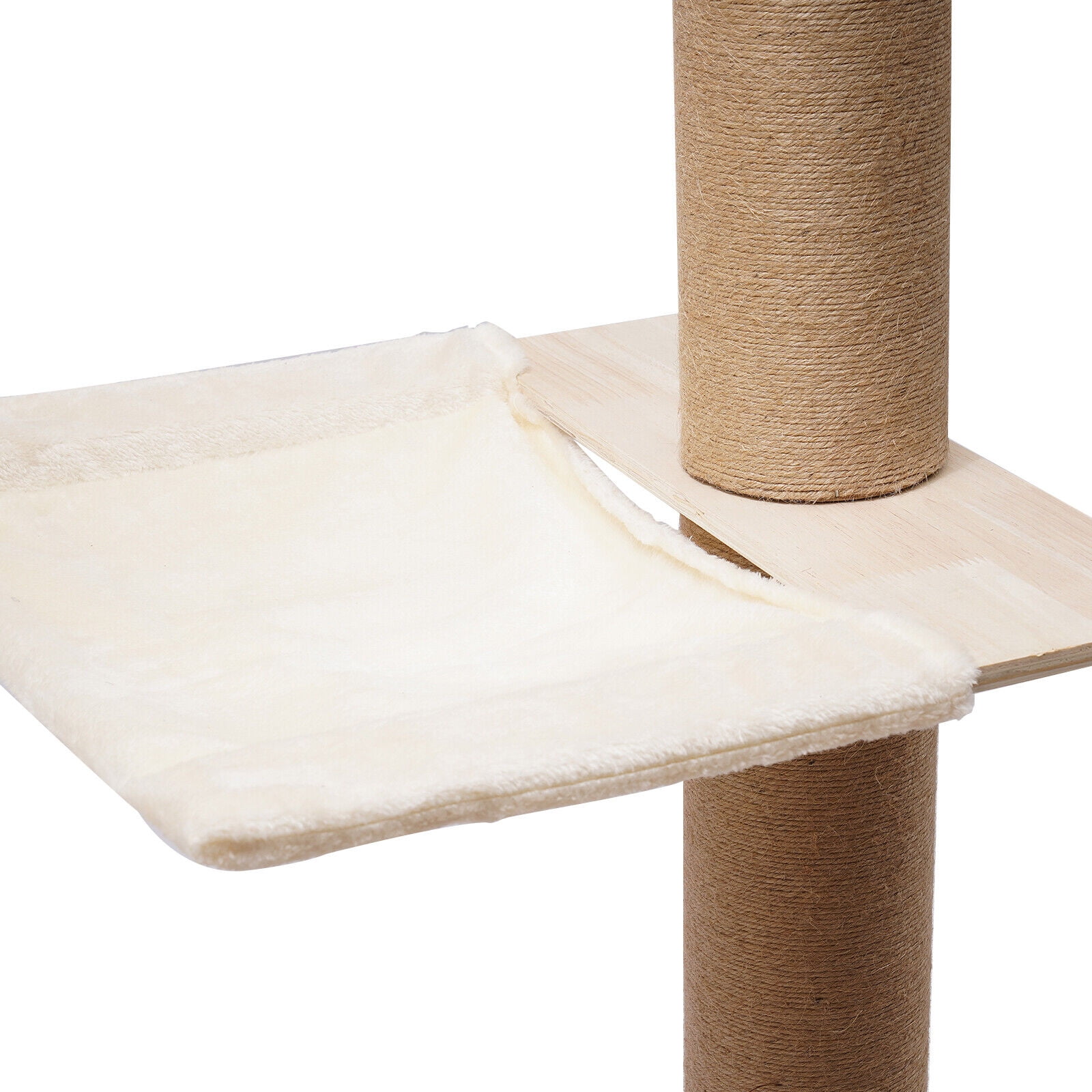 4 Tiers Cat Tree Climbing Tower W/ Scratching Post Space Capsule Hammock Free-Standing