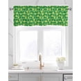 thumbnail image 2 of Green Lucky Linen Curtain Valance for Bedroom/Bathroom/Kitchen/Office/Living/Dining Room Windows,St. Patrick's Day Spring Holiday Rod Pocket Topper Drapes Decorative Cafe Drapery Panel 42x18, 2 of 6