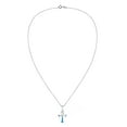 thumbnail image 2 of Egyptian Ankh Ribbon Knot Blue Turquoise Sterling Silver Necklace for Female Adult, 2 of 5