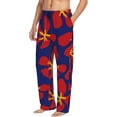thumbnail image 6 of Naloa Red Floral Pajama Pants Men, PJ Bottoms, Sleep & Lounge Pants-X-Large, 6 of 6
