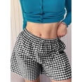 thumbnail image 6 of Biezeib Women's Pajama Shorts Stripe/Plaid Elastic Waist Comfy Sleep Shorts Summer Casual Pajama Bottoms, 6 of 6