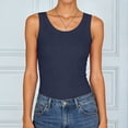 thumbnail image 2 of COMVALUE Womens Tank Tops 2026 Scoop Neck Ribbed Sleeveless Top Casual Basic Slim Fitted Knit Cami Tee Shirts (Navy, S), 2 of 7