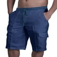 thumbnail image 1 of Solid Color Cargo Pants for Men‘s Summer Style  Slim Fit Casual Shorts, 1 of 5