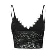 thumbnail image 3 of WREESH Womens Lace Corset Tops Bralette Vest Crop Wireless Bra Lingerie V-Neck Lace Underwear Camisole Black, 3 of 7