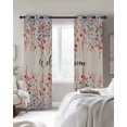 thumbnail image 4 of Red Blue Spring Floral Blackout Curtains for Bedroom Living Room Darkening Curtains 54 Inch Long Welcome Pastoral Botanical Rustic Short Curtain for Small Window Treatment Grommet Drapes 42"x54"x2, 4 of 9