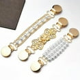thumbnail image 2 of K-KED Pearl Chain Sweater Clip Ring Chain Cardigan Clip Waist Clasp Cape Brooch Pin-14, 2 of 9