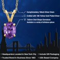thumbnail image 2 of Gem Stone King 0.75 Ct Oval Purple Amethyst 18K Yellow Gold Plated Silver Pendant with Chain, 2 of 6