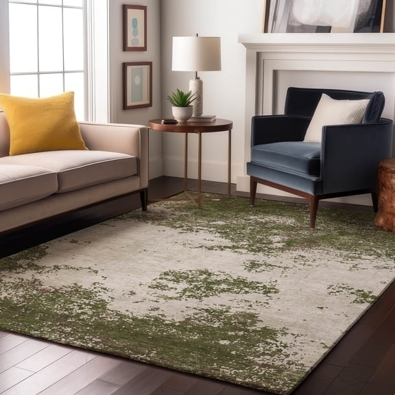 Addison Rugs Mayfield Premium Machine Washable Transitional Modern Olive Rectangle Rug, 8' x 10'