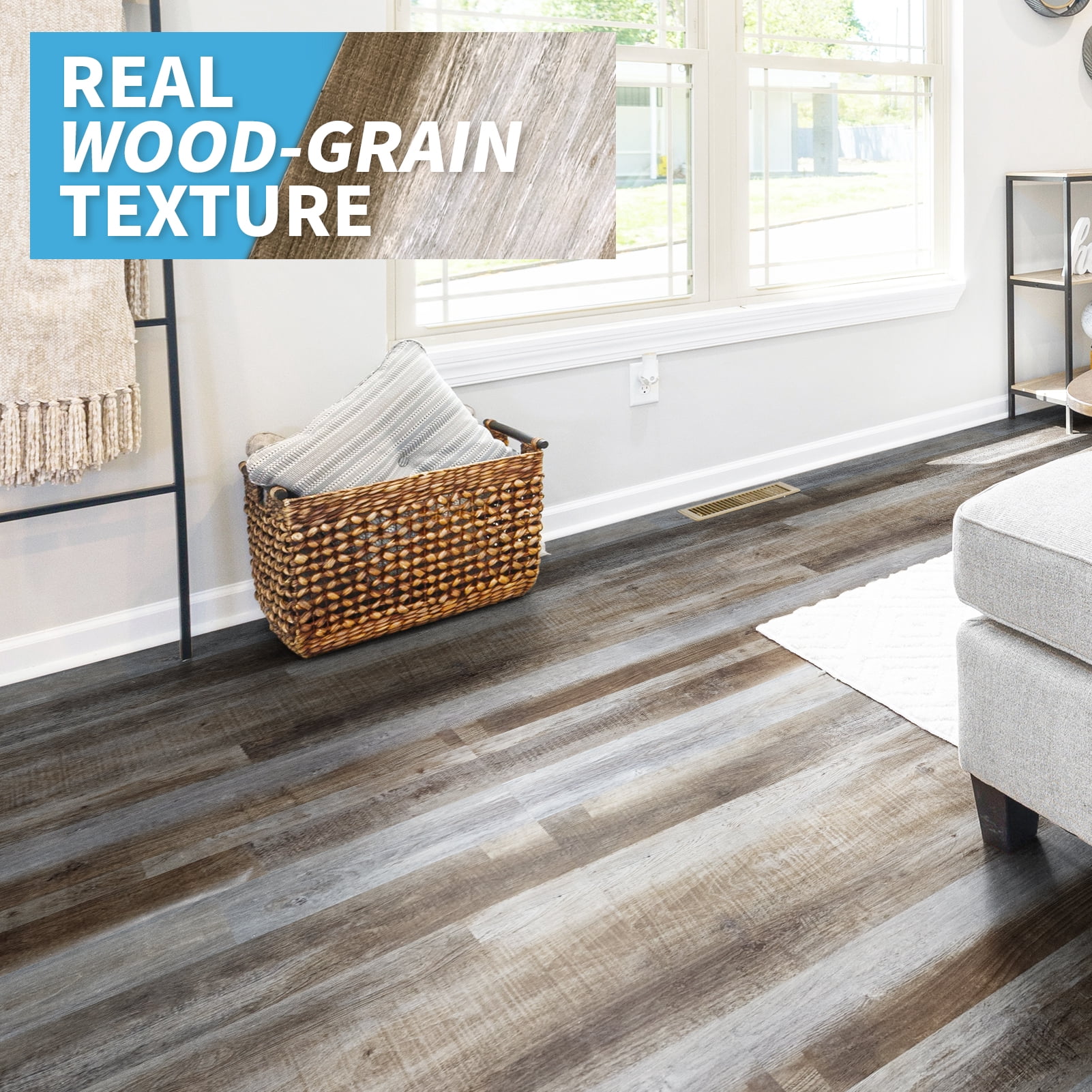 Art3d Self-Adhesive Flooring Peel and Stick Floor Tile Vinyl Wood Plank 36-Pack 54 Sq.Ft-Old Wood
