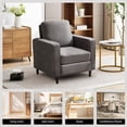 thumbnail image 6 of JONPONY Mid-Century Accent Chair,Modern Linen Fabric Armchair for Living Room,Comfy Upholstered Reading Accent Chairs for Bedroom,Single Sofa Chair with Wood Legs, Dark Grey, 6 of 12