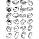 thumbnail image 1 of Anillos punk abiertos de plata vintage para hombres mujeres, anillos ajustables 24PCS, anillos alt, anillos de plata gruesos, anillos voluminosos, anillos hippies, 1 of 5