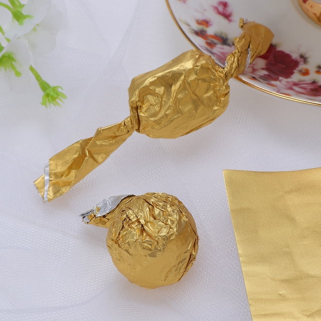 BESTYASH 100Ud Hojas De Aluminio Dorado Para Empaques De Dulces Y Chocolates