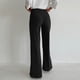 thumbnail image 3 of Pantalones holgados informales para mujer: pantalones rectos con abertura, cintura elástica, tallas S-L, 3 of 5