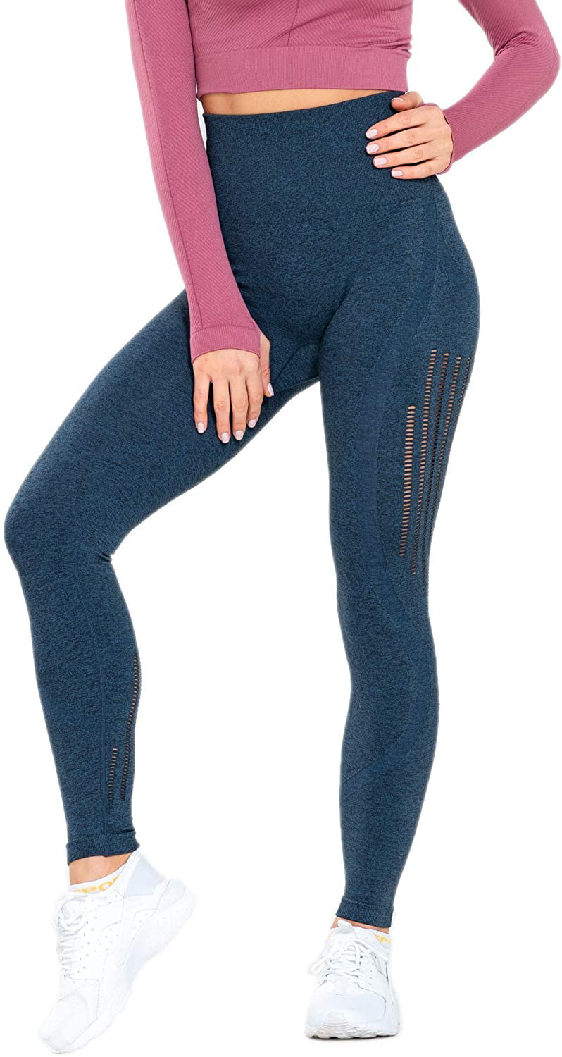 Women High Waisted Seamless Leggings Ankle Yoga Pants Scrunch Butt Workout Tight 