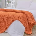 thumbnail image 1 of ZXNYH Chunky Knit Blanket Throw 51"x63", 100% Hand Knitted Chenille Throw Blanket, Big Soft Thick Yarn Cable Knit Blanket, Large Rope Knot Crochet Throw Blankets for Couch Bed Sofa (Beige), 1 of 7