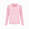 thumbnail image 4 of Towmus Women Shirts V Neck Short Ladies Long Sleeve Tee Shirts Basic Tops, 4 of 6