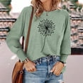 thumbnail image 2 of Womens Long Sleeved Printed Round Neck Top T-Shirt, 2 of 5