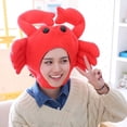 thumbnail image 2 of Bonnet en Coton Forme de Crabe Taiyaki avec Cache-Oreilles Chapeau Costume Fournitures de Fête, 2 of 6