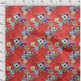thumbnail image 3 of oneOone Georgette Viscose Pastel Rouge Fleur Artistique Robe Tissu Matériel Tissu Imprimé par la Cour 42 Pouces de Large, 3 of 4