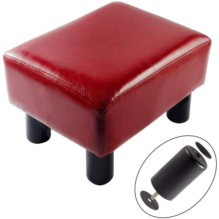 Small Foot Stool Foot Stools Ottoman Foot Rest Footstool with Storage  Footstools for Living Room Faux Leather Brown 15 W x 12 D x 9.5