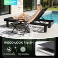 thumbnail image 4 of FHVIT Aluminum Chaise Lounge Chair Outdoor, Quick Assembly 4 Adjustable Backrest Patio Lounge Chair for Outside Poolside Beach Lawn Black, 4 of 9