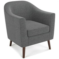 Thorne 30 inch Wide Contemporary Accent Chair in Classic Grey Linen look fabric