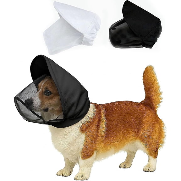 Dog Face Net, Soft Breathable Mesh Head Cover with Adjustable Straps to Stop Biting & Scavenging for Hiking, Camping & Outdoor Walks