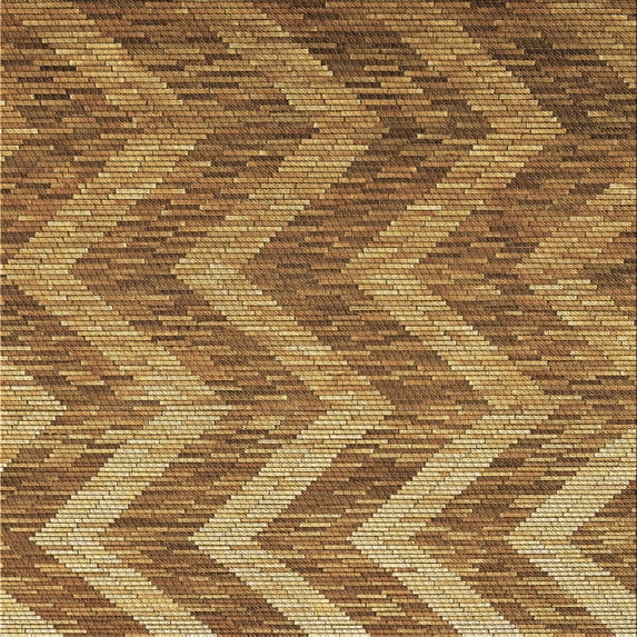 Ahgly Company Indoor Square Patterned Saddle Brown Area Rugs, 5' Square