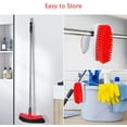thumbnail image 2 of SUGARDAY Push Broom Indoor Outdoor Scrub Brush Set 47'' Adjustable Long Handle Plastic Broom for Floors, Red, 2 of 9