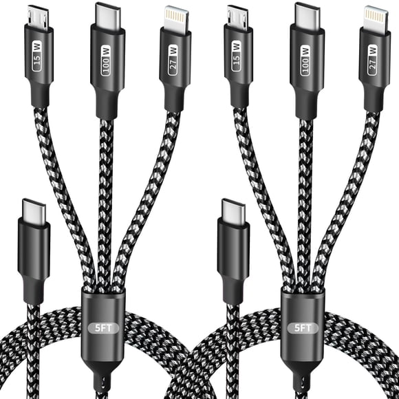 Cable de carga Idison USB-C 3 en 1 de 100 W para iPhone y más