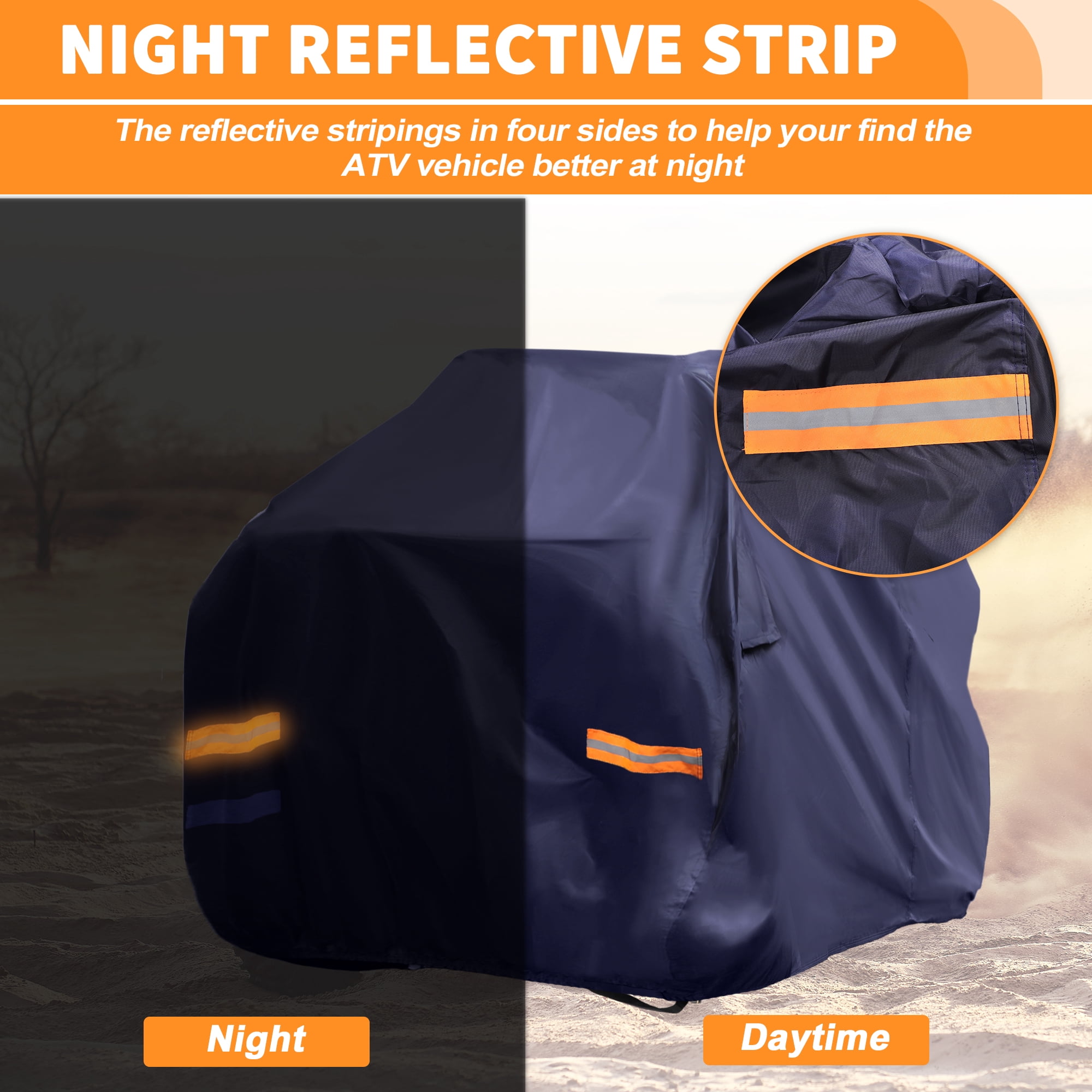 Unique Bargains ATV Cover Waterproof for Kawasaki Brute Force 75 Protection Navy Blue