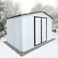 thumbnail image 2 of Outdoor Storage Shed with Integrated Punched Vents, Metal Garden Sheds 6ftx8ft with  Aluminum Frame Structure, Outdoor Storage Sheds, White, 2 of 5