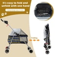 thumbnail image 6 of YRLLENSDAN Sun-Proof Pet Stroller for Small Dog 10 lbs Dog Stroller for Medium Dog 30 lbs Cat Stroller for 2 Cats Puppy Stroller with Bottle Holder and Sponge Pad,Plaid, 6 of 7