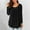 Black, variant on Oalirro Going out Tops for Women Women Casual Solid Color Long Sleeve Crewneck Basic Comfy Tunic Blouse Tees