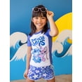 thumbnail image 3 of Trajes de baño Disney Stitch para niñas, UPF 50+, color morado, 7-8 años, 3 of 7
