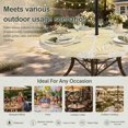 thumbnail image 6 of Round Outdoor Tablecloth with Umbrella Hole and Zipper, Yellow Palm Tree Tablecloth with Elastic Waterproof, Summer Tropical Plants Leaves Vintage Flowers Patio Table Covers for 55" - 60" Tables, 6 of 9