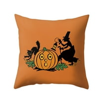 pdqouc Halloween Pillow Cover Car Waist Pillow Orange Pumpkin Sofa Cushion Cover Office and Home Living Room Pillow Cover Creative 2024 New Party Themed Decor Props