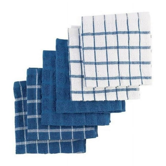 92424 Terry Cotton Dish Cloths Towel  Blue - pack of 2