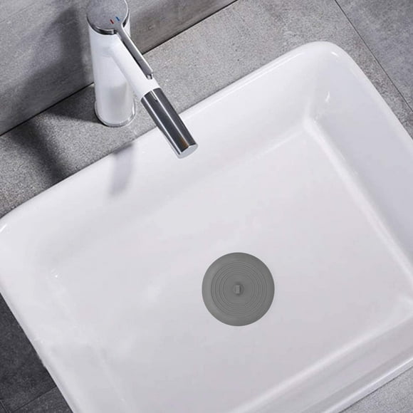 Bouchon de Baignoire pour Drain, Bouchon de Douche en Silicone de 6 Pouces pour Drain de Bain pour Cuisine, Salle de Bain, Buanderie (Gris)