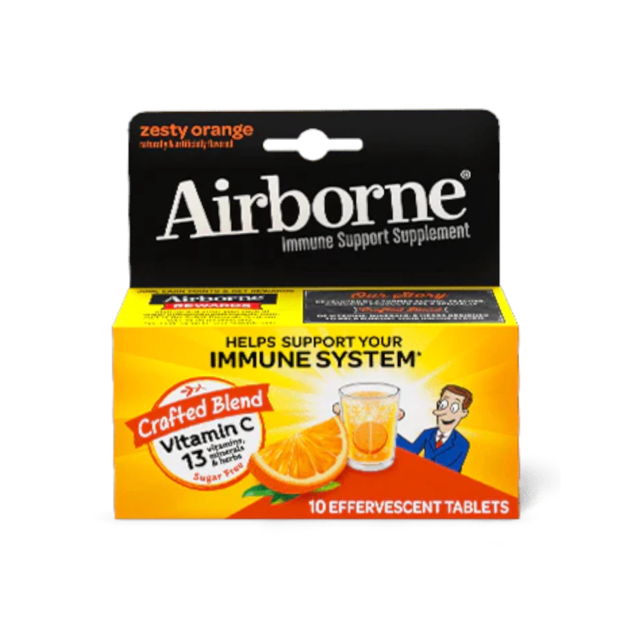 Airborne Effervescent Health Formula Tablets, Orange-10 count Each