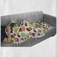 thumbnail image 5 of Fruit Soft Flannel Fleece Blanket, Colorful Illustration of Exotic Healthy Foods Organic Elements on a Plain Background, Cozy Plush for Indoor and Outdoor Use, 60" x 80", Multicolor, by Ambesonne, 5 of 5