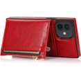 thumbnail image 5 of Wallet Case Fit for Apple iPhone 12 Mini 5.4“,Adjustable Crossbody Zipper Cover with Card Holder Slot Neck Strap Lanyard Purse Shoulder Strap Purse Case for iPhone 12 Mini FK Red, 5 of 12