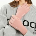 thumbnail image 5 of Neoyler 2 pack Winter Gloves German Velvet Half Finger Touchscreen Soft Warm Outdoor Cold Protection Flattering Hand Shape Relaxedable Breathable for Everyday Outdoor Use Pink 7.9x4.1in, 5 of 6