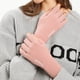 thumbnail image 5 of Guantes de terciopelo de medio dedo para mujer | Guantes de invierno cálidos para exteriores con pantalla táctil | Tejido suave y desliso que protege del frío | Elegantes guantes rosas, grises y, 5 of 6