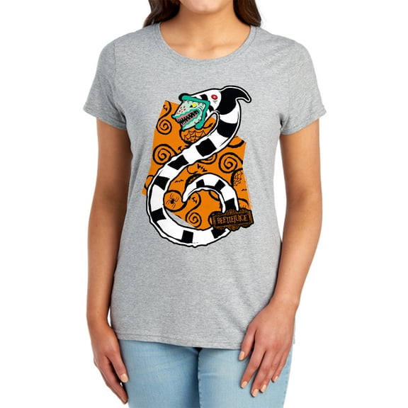 Beetlejuice Worm Women's T Shirt,Athletic Heather, Small