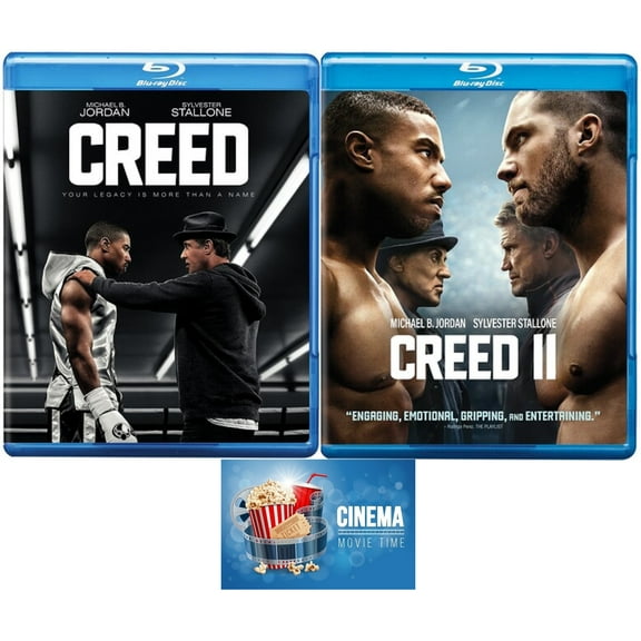 Creed 1 One & Creed 2 Two Michale B Jordan Sylvester Stallone 2 Blu Ray Set Includes Cinema Movie Time Art Card