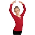 thumbnail image 2 of Girls' Solid Color Long Sleeved Round Neck Dance Practice Uniform Mid Size Children's Top, 2 of 6