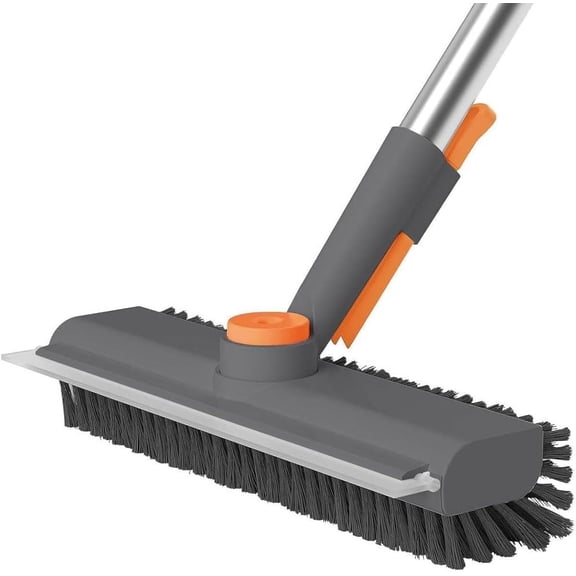 3 in 1 Adjustable Scrub Brush, Floor Scrub Brush with Long Handle, Scrape and Heavy-Duty Stiff Bristle Floor Scrubber Brushs, Effortless Deep Cleaning, for Bathroom and Kitchen (1 Set)