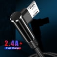 thumbnail image 4 of OLAF 1/2/3m L Shaped Connector Micro USB Charging Cable Nylon Braided Micro USB Cable fast Charging Cord Charger Wire Line white micro-usb 1m, 4 of 6