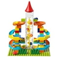 thumbnail image 2 of Kid Marble Run Building Blocks with Elevator Spiral Lift - STEM Toy Bricks Marble Maze Race Track Set with Motorized Elevator, Big Blocks Educational STEM for 3 4 5 6 7, 2 of 11